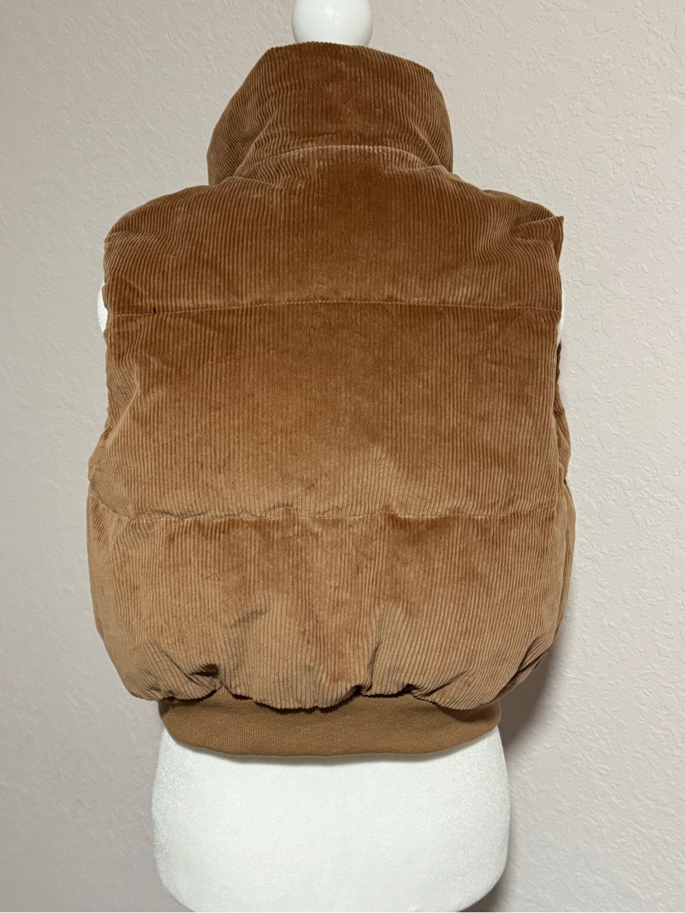 Brown Corduroy Sherpa Lined Zip Vest Cozy Fall Winter S - Picture 6 of 8